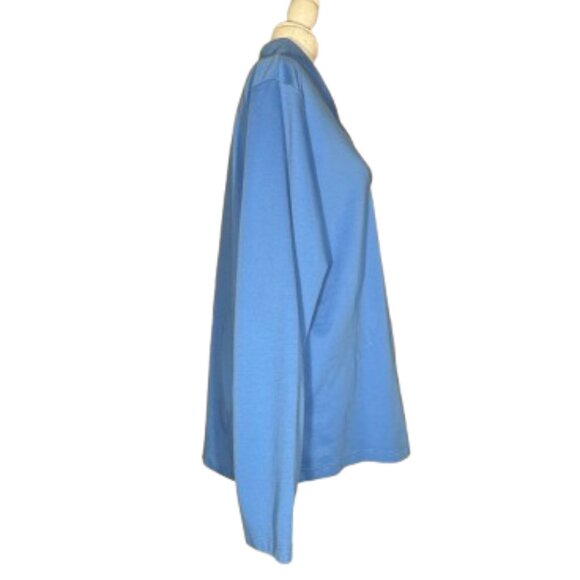 L.L. Bean Women's VNeck Long Sleeve Blue Pullover Size 2X - Picture 4 of 7